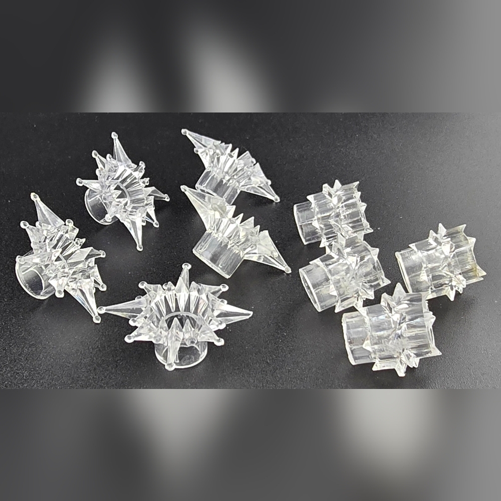 Vintage Plastic Atomic Starburst Sputnik Christmas Light Covers Reflectors 9pc. - Picture 2 of 2